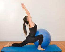 Marie in Pilates Pose with Ball